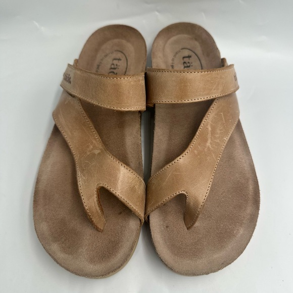 Taos Women’s Tan Leather Toe Loop Thong Size 7- 7.5 - Picture 9 of 10